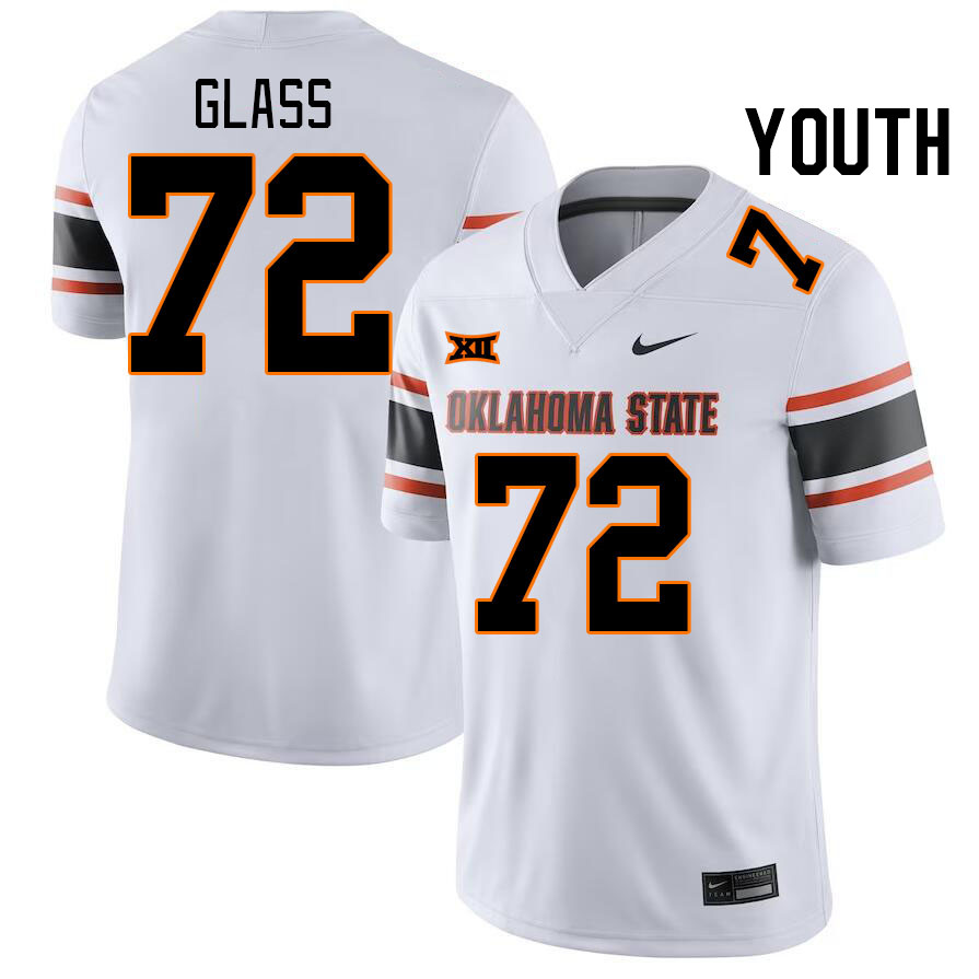 Youth #72 Isaia Glass Oklahoma State Cowboys College Football Jerseys Stitched-White